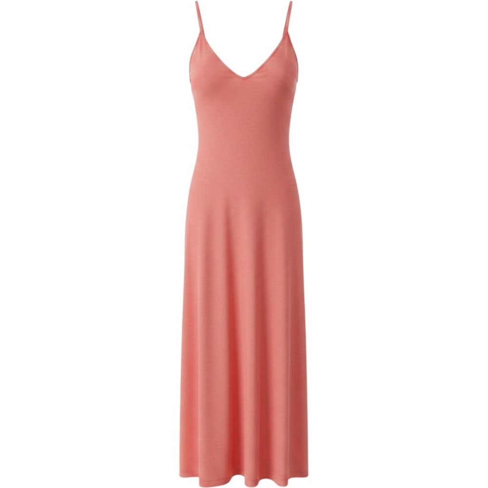 Venus Coral Pink V-Neck Maxi Dress XL Adjustable Straps Pockets Summer Casual